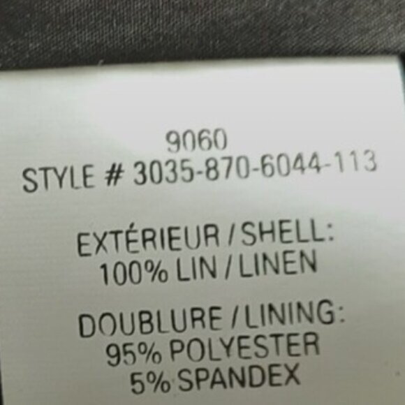 LAURA / 100% Linen Fabric Classic Blazer Jacket Button Front Neutral Black Sz 4 - Picture 15 of 15